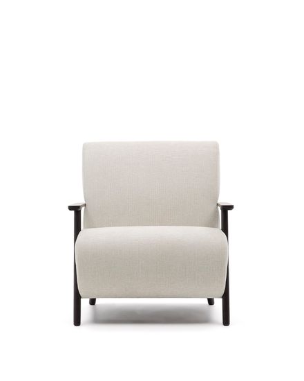 Кресло Meghan из жемчужного шенилла с массивом бука