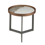 Круглый журнальный столик 2130/437-B из ореха и керамики