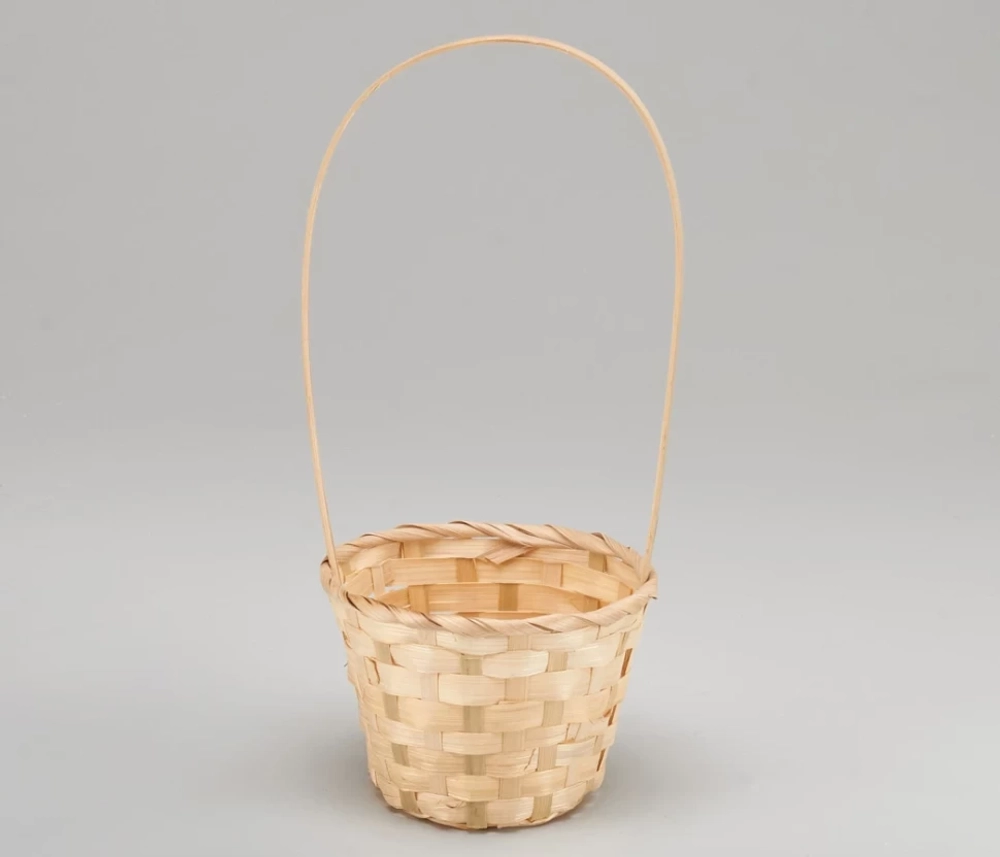 Корзина 13х9х28см Бамбук с ручкой (Бежевый)