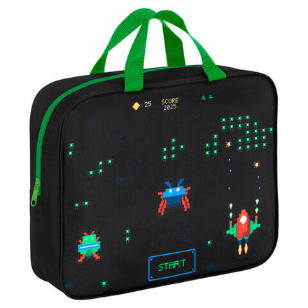 Папка на молнии с ручками BRAUBERG А4, 1 отделение, полиэстер, 80 мм, "Space strike", 273306