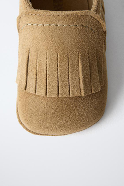 ZARA КОЖАНЫЕ ПОЛУБОТИНКИ, ПЕСОЧНО-КОРИЧНЕВЫЙ