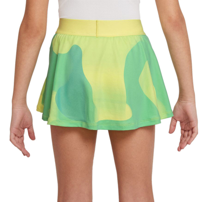 Юбка для девочки теннисная Nike Court Dri-Fit Victory Flouncy Printed Skirt - light citron/light citron/b