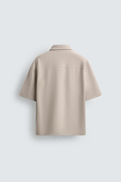 ZARА КУРТКА-РУБАШКА NON IRON, СВЕТЛЫЙ РЫЖЕВАТО-КОРИЧНЕВЫЙ