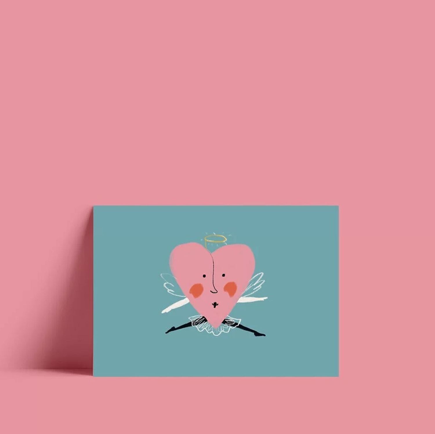 Открытка - Сердце (Балерина)