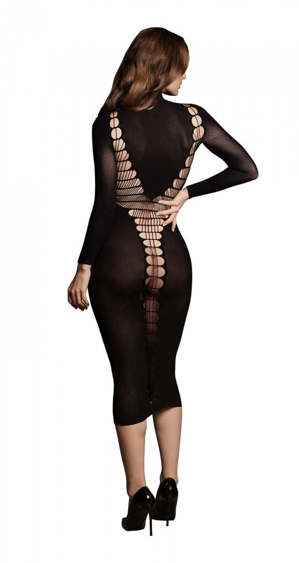 Эффектное длинное платье Carme XI Dress with Turtleneck (Размер: S-M-L) (Цвет: черный)