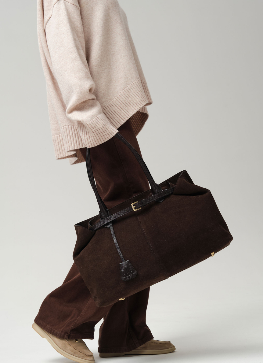 Замшевая сумка Daniela DBR 31375 черный каштан