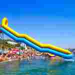 Надувная горка для вышки (опоры) «Молния» с двумя ступенями 11.5 м * 2.7 м * 7.2 м