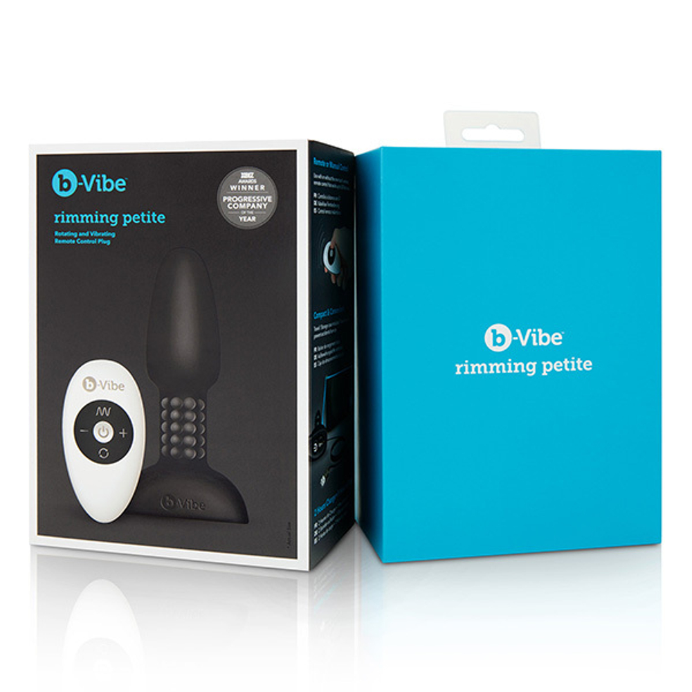 Черная анальная премиум-пробка с римминг эффектом b-Vibe Rimming Petite BV-006-BLK