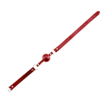 Красный кляп-шар Discretion на регулируемых ремешках