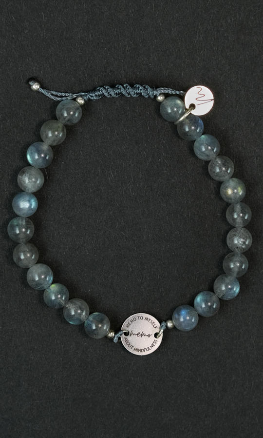 Браслет "Memo about Mindfulness" шамбала с коннектором из лабрадорита