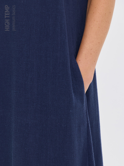 Льняной сарафан макси с карманами