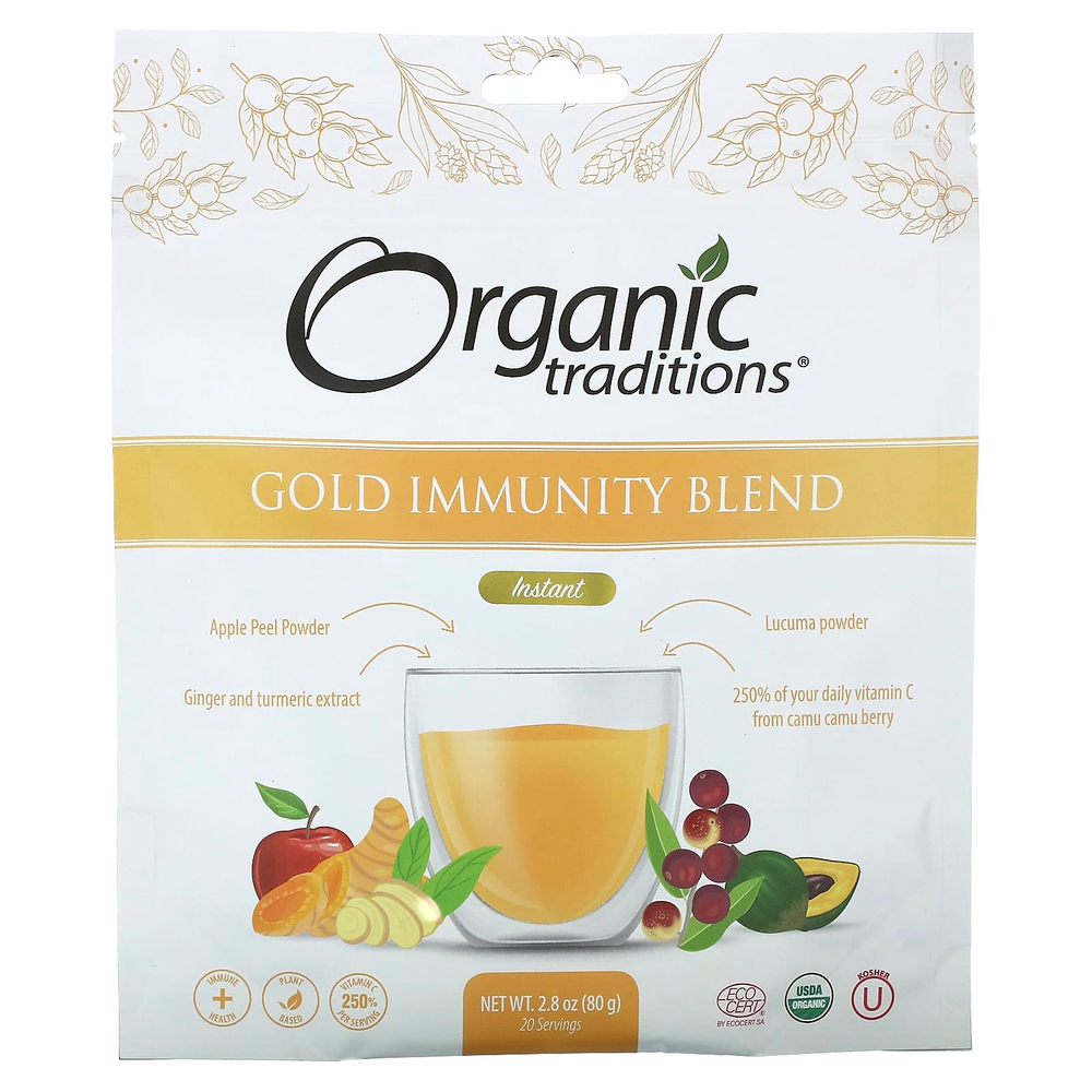 Organic Traditions, Gold Immunity Blend, мгновенное действие, 80 г (2,8 унции)