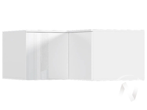 Антресоль угловая Норд (белый/белый глянец холодный)