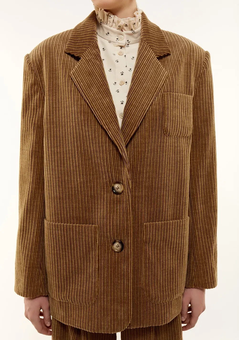 Вельветовый костюм, коричневый