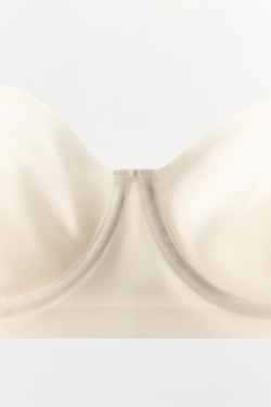 ZARA БЮСТГАЛЬТЕР НА КОСТОЧКАХ ИЗ ПОЛИАМИДА, ЖЕЛТОВАТО-БЕЛЫЙ