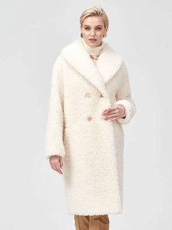 Шуба женская чебурашка тедди эко, белая, SilverFox