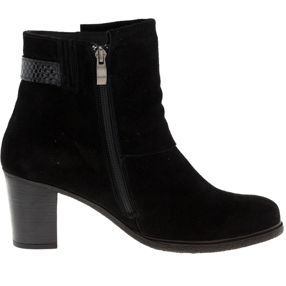 638409 Полусапожки женские замша черные