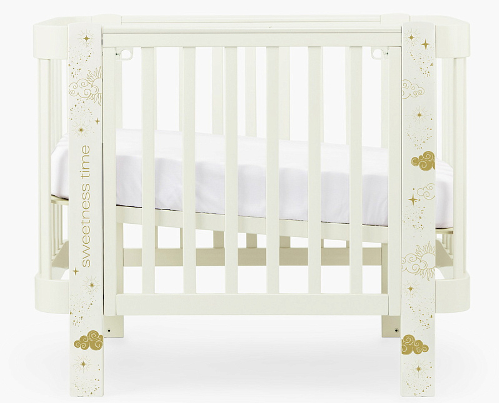 Детская кроватка-трансформер Happy baby Mommy Love в комплекте с расширением 160х70 milky