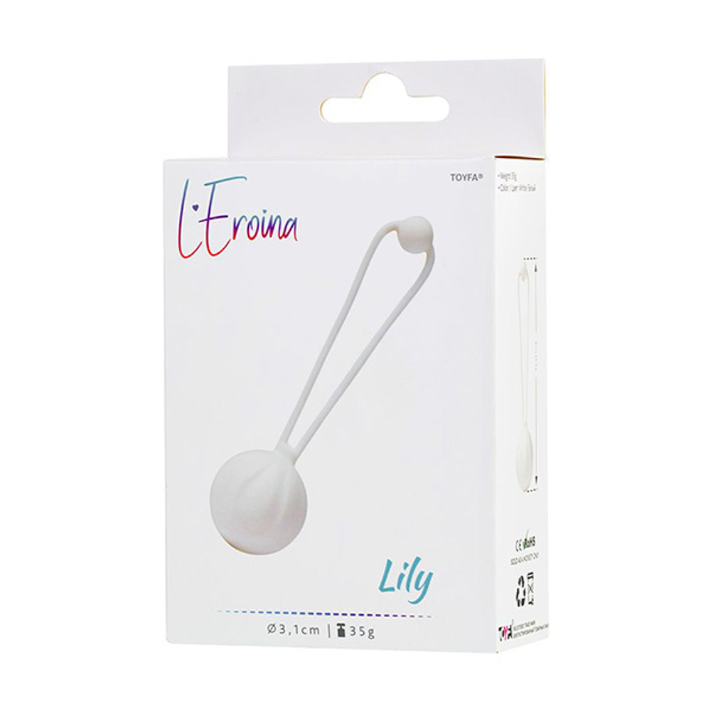 Белый вагинальный шарик 3,1см ToyFa L'roina Lily 564004