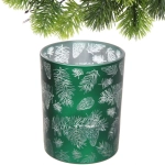 Подсвечник «Зимняя хвоя» 10*12,5 см, Изумруд
