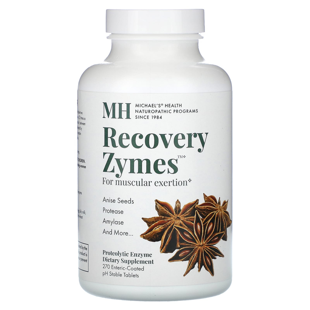 Michael's Health, Recovery Zymes, 270 таблеток, покрытых кишечнорастворимой оболочкой и обеспечивающих стабильный уровень pH
