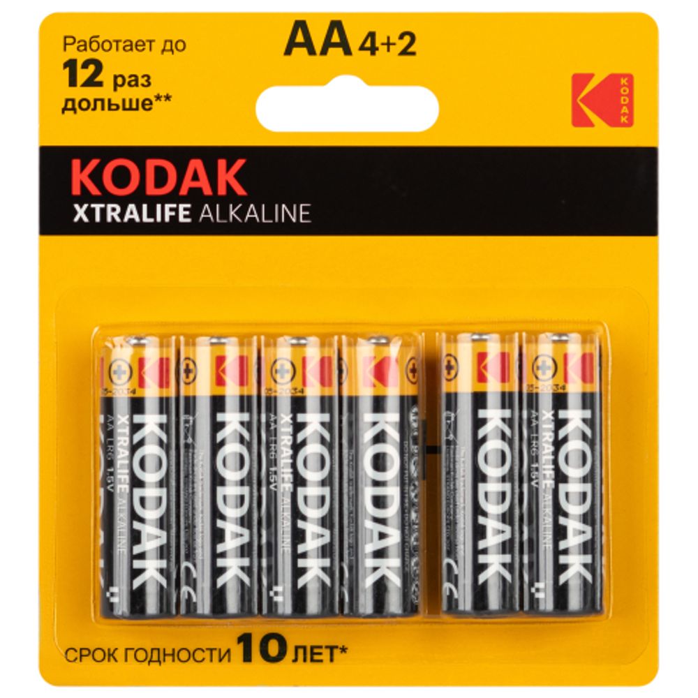 Батарейки Kodak LR6-4+2BL XTRALIFE Alkaline
