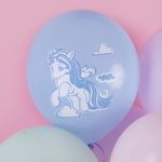 Шар (12''/30 см) Маленькие единороги, Ассорти, макарунс, 2 ст, 25 шт.