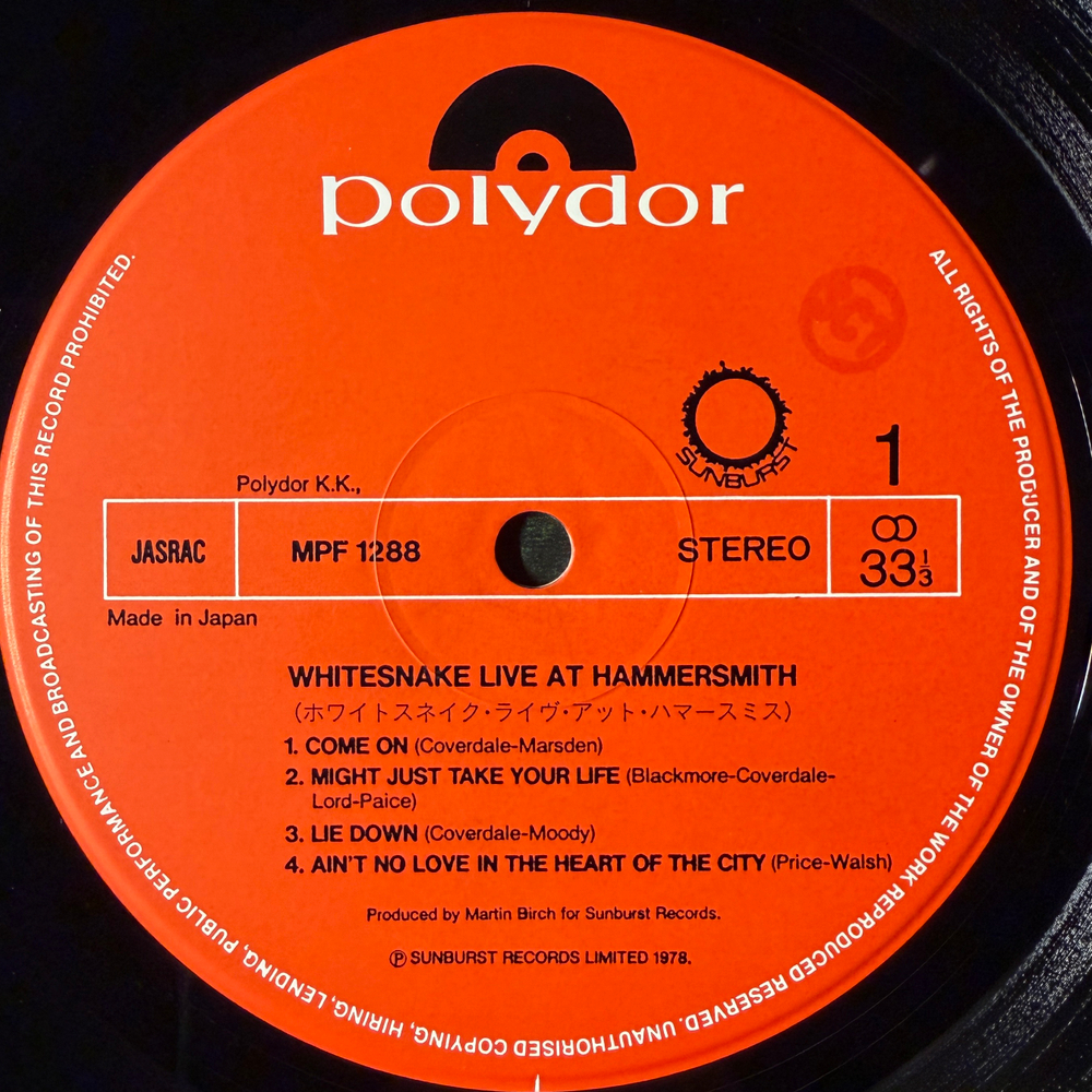 Whitesnake – Live At Hammersmith (Япония 1980г.)