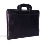 Папка деловая Спейс Carina, кожзам, выдвижная ручка, черная