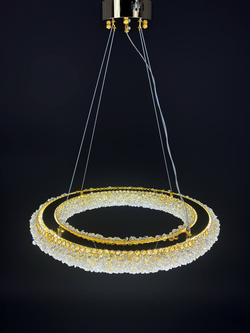 Люстра подвесная светодиодная Lanbos , LED 240 Вт, 35 кв м, золотая