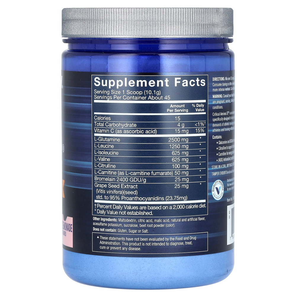 BodyTech, Critical Aminos XT, аминокислоты для приема после тренировки, со вкусом клубничного лимонада, 455 г (16 унций)
