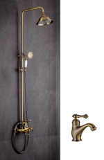 77067-D Душевой релинг с раковиной (БРОНЗА)  "GANZER"  (4/1шт)