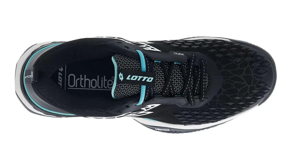 Мужские кроссовки теннисные Lotto Raptor Hyperpulse 100 Speed - all black/all white/green 929c