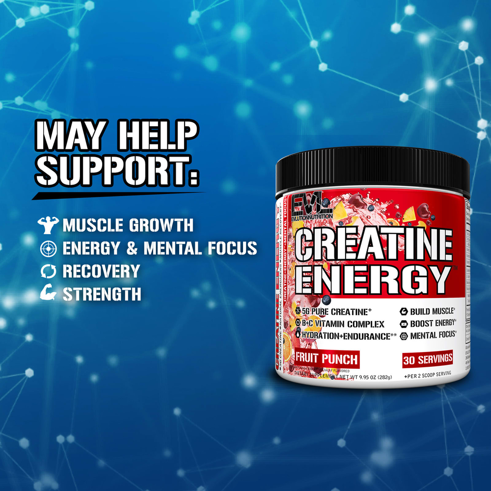 EVLution Nutrition, Creatine Energy™, фруктовый пунш, 282 г (9,95 унции)