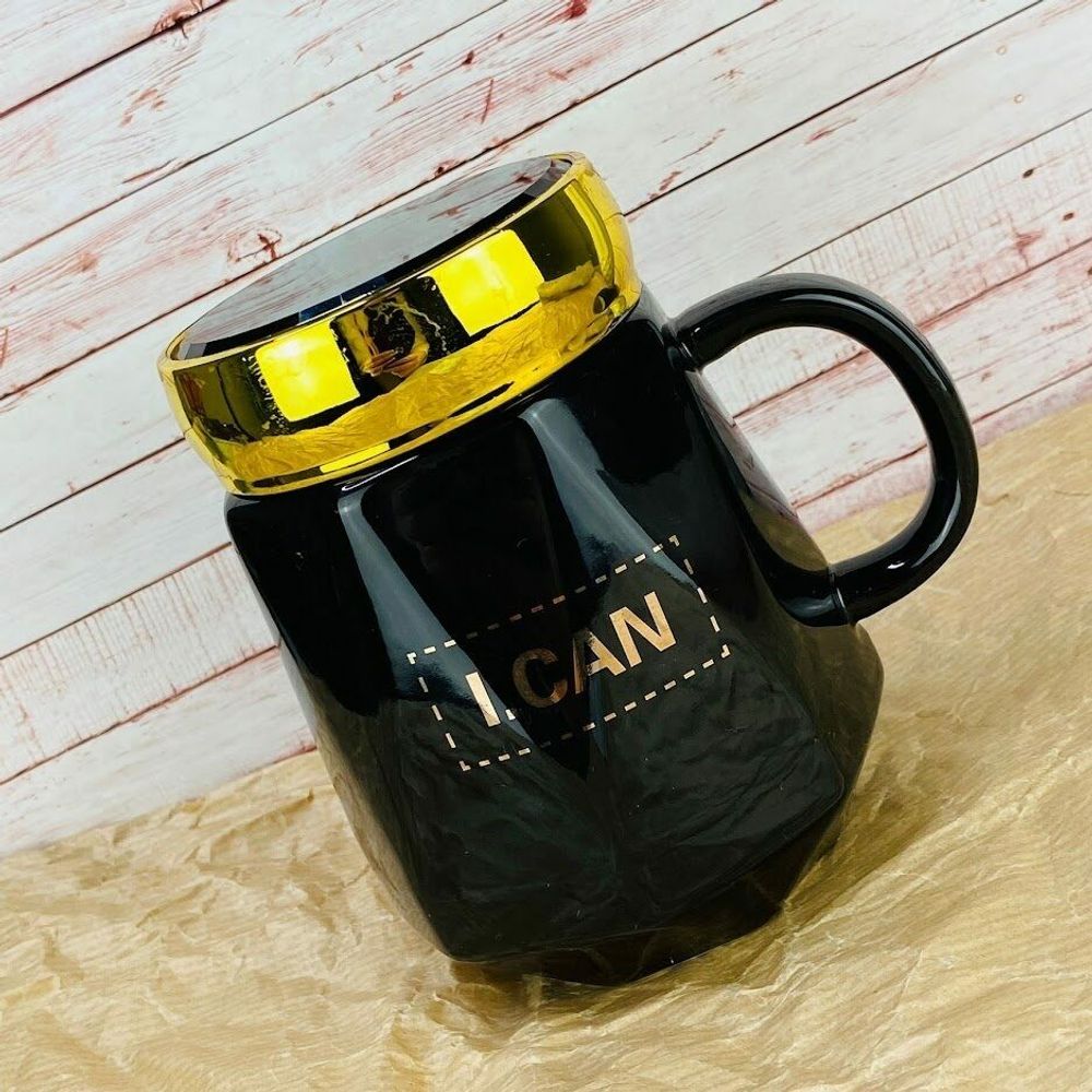 Lenardi 315-035 Кружка 520мл с крышкой в под.уп.(х36)Фарфор