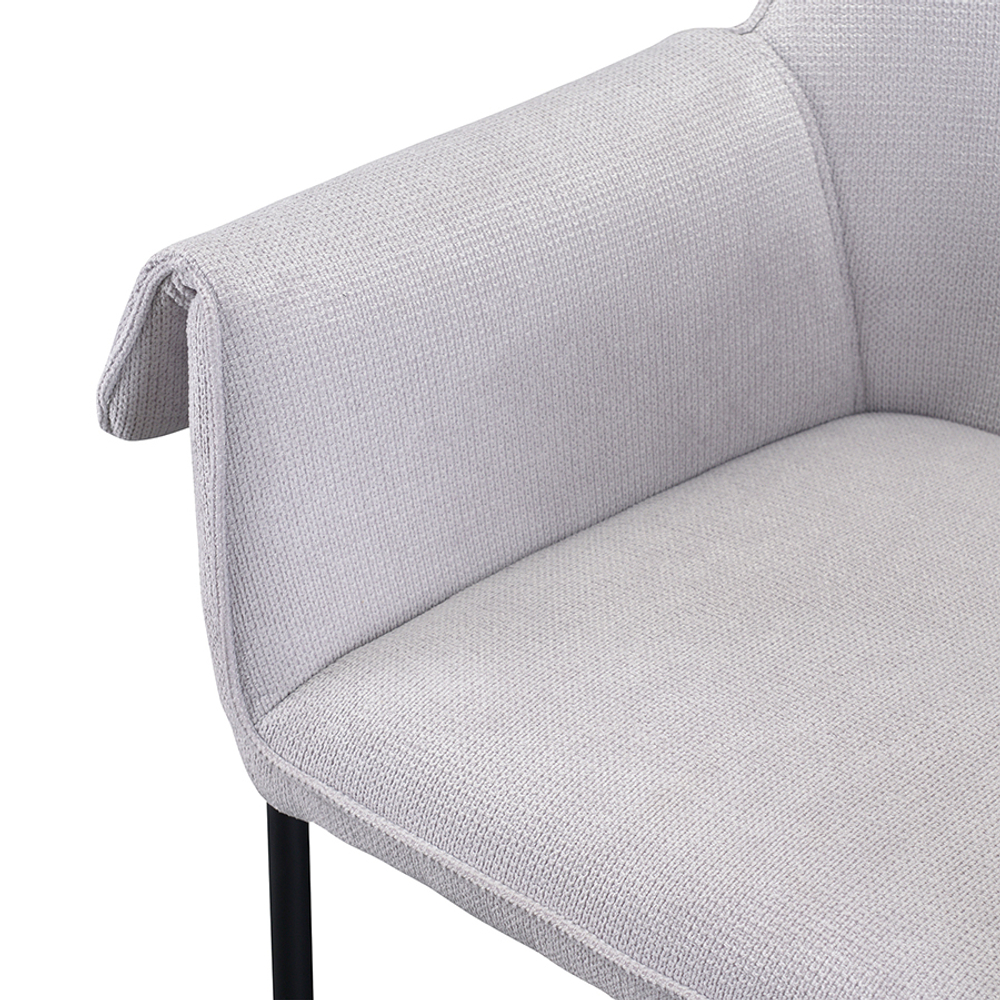 Стул Bergenson Bjorn Aline, шенилл, светло-серый