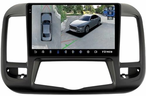 Магнитола для Nissan Teana J32 2008-2013 (ШГУ монохром, рамка тип 3) - Teyes CC3-2K-360 монитор 9.5" 2K QLED на Android 10, Быстрая, CarPlay, 4G SIM-слот, 4 камеры в комплекте