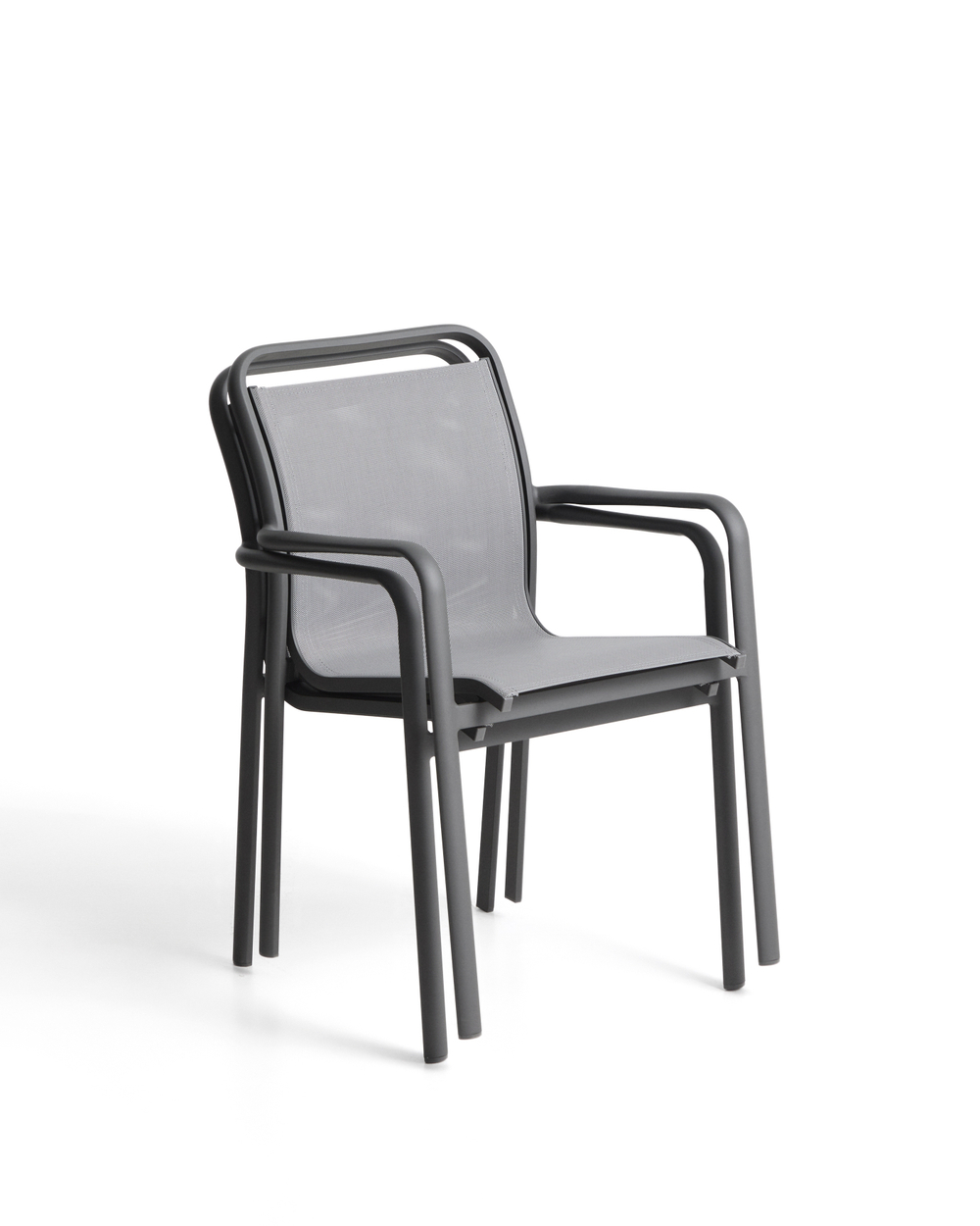 Уличный стул Luri из графитового алюминия и серого текстиля