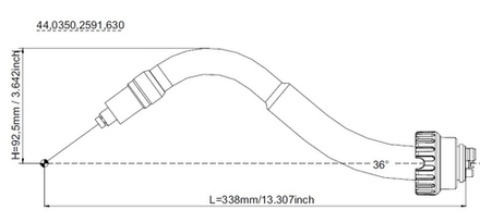 44,0350,2591,630 Гусак 36° сварочной ROBO горелки