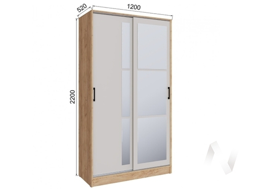 Шкаф-купе Стиль-2 1200 (дуб крафт золотой/кашемир)