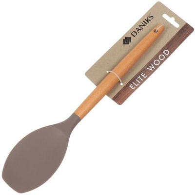 Ложка-шпатель силикон, навеска, Daniks, Elite Wood, 161503-7