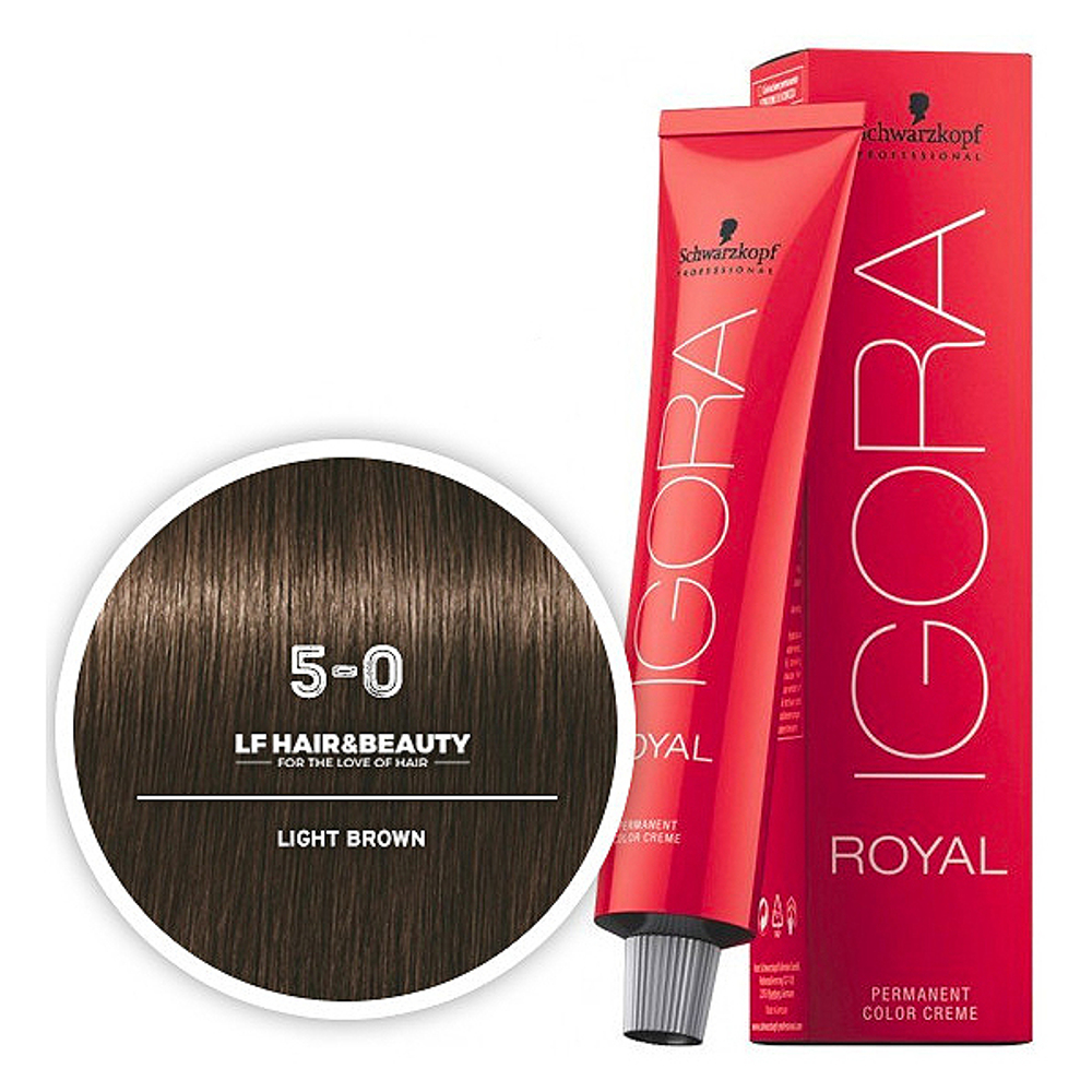 Краска для волос Igora Royal 5-0 Светлый коричневый натуральный Schwarzkopf Professional, 60 мл