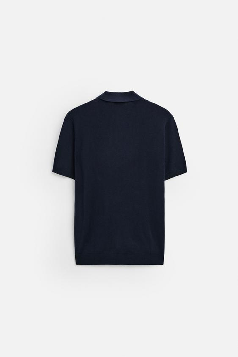 ZARA ПОЛО ИЗ СМЕСОВОЙ ВИСКОЗЫ, МОРСКОЙ СИНИЙ