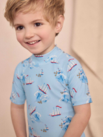 Костюм плавательный слитный для мальчика Next AG2-985, Голубой