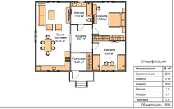 Проект Дома 90 кв. м из бруса Д-26
