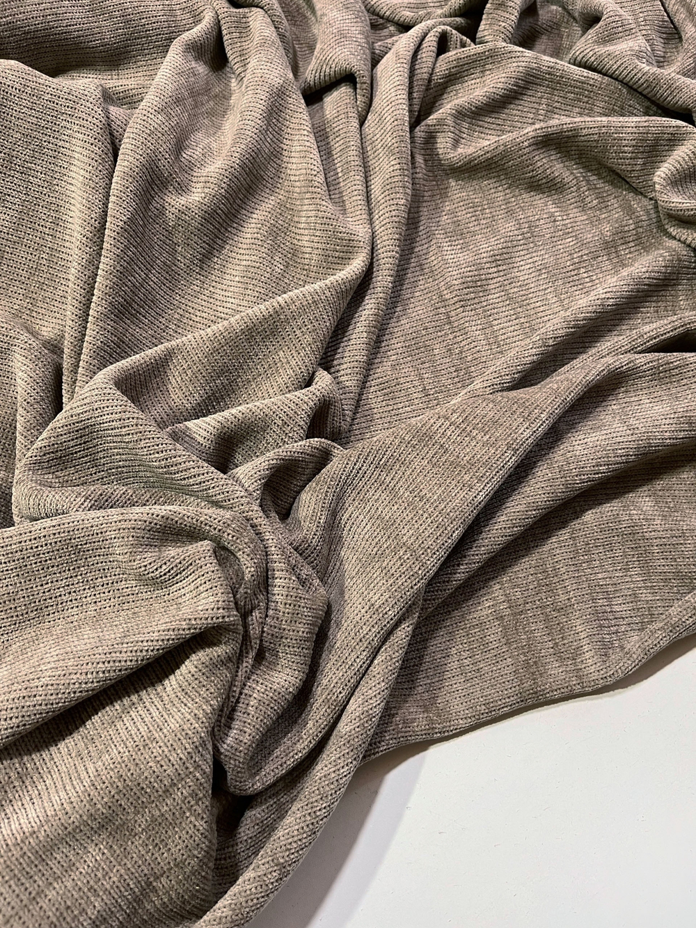 КОФЕ - Английская вязка СИНЕЛЬ, на стабилизирующем трикотаже (1384 Евгения) (к1 полосит)