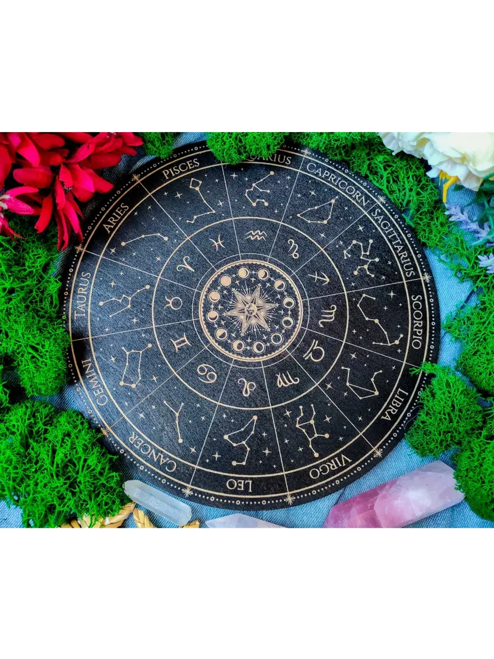 Зодиакальное астрологическое колесо, украшение алтаря