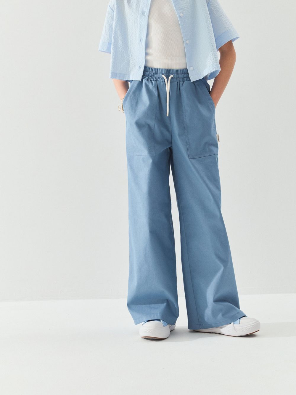 Брюки палаццо "Голубые" 7+