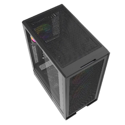 Корпус для компьютера Powercase Корпус Mistral A4B, Tempered Glass, 4x 120mm FRGB Fans, чёрный, ATX (CMAB-L4)