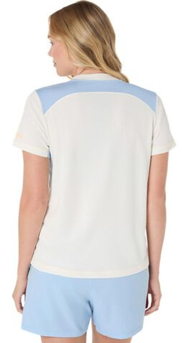 Женская теннисная футболка Asics Padel Court Short Sleeve - cream/stone wash